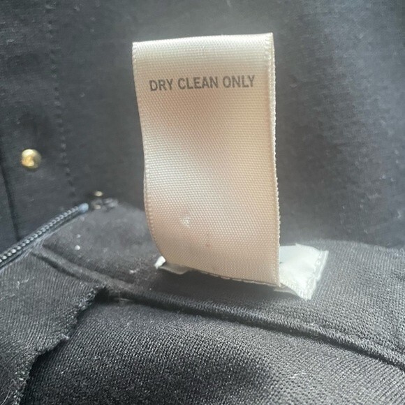 Y2K Cache Bodycon Dress Black Ponte Knit Fitted Gold Stud Studded Sheath Size 6 - Picture 9 of 10